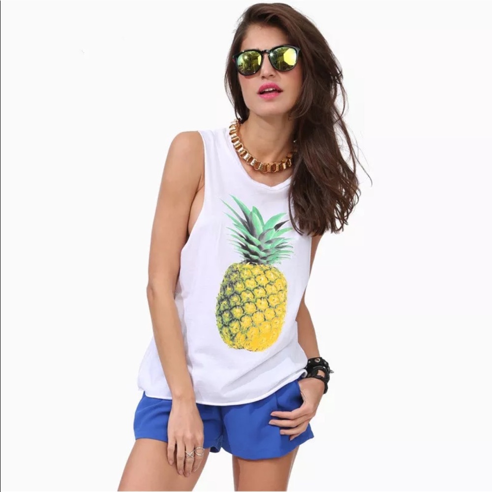 30% OFF NWT New pineapple white gray tank S M L XL - Picture 6 of 8